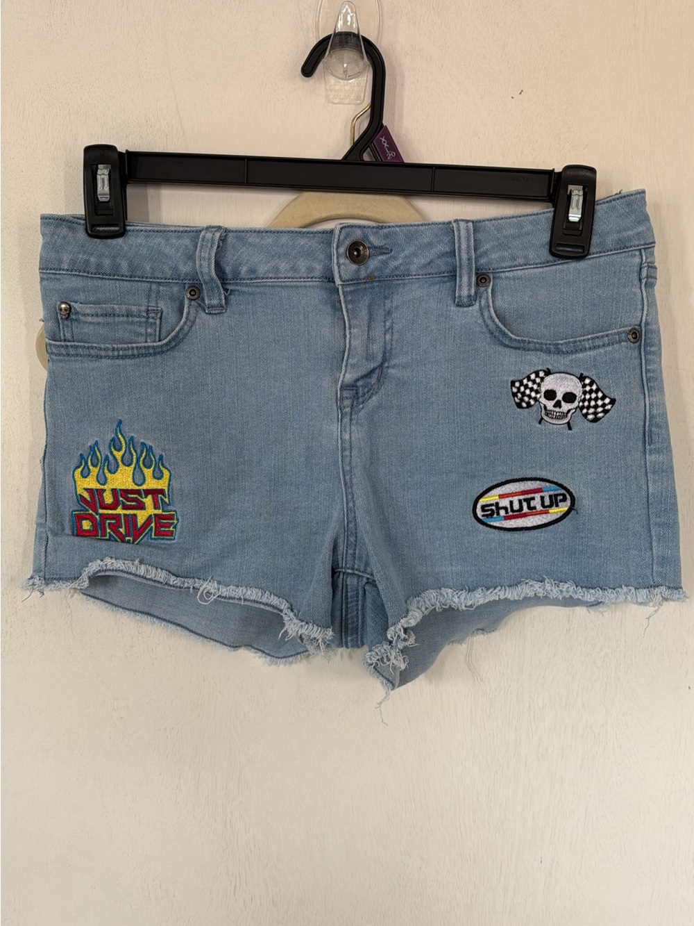 Blackheart Light Blue Denim Patch Shorts